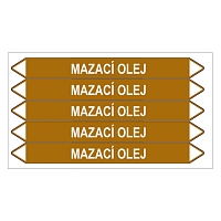 Značení potrubí, mazací olej,5 ks, 150 × 12 mm